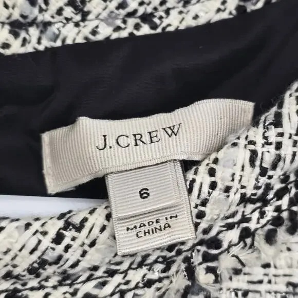 J.Crew Tweed Mini Dress Womens Sz 6 Long Sleeve Crew Neck Office Preppy Academy - Picture 4 of 13